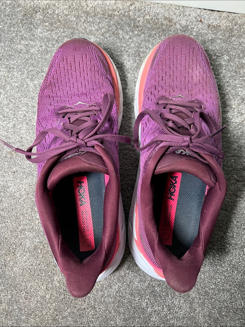 Hoka Clifton 8 Running Walking Sneaker Shoe Purple and Pink size 7.5 - Picture 5 of 8